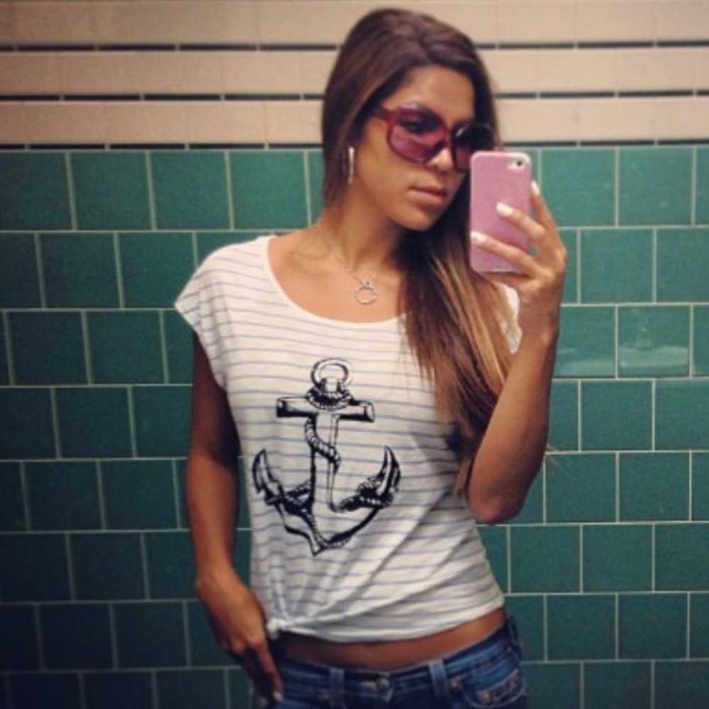 ⚓️ Anchor ⚓️ Blue Stripped Tie Up Shirt